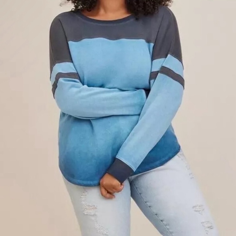 Torrid Relaxed Fleece Crew Neck Varsity Sweatshirt